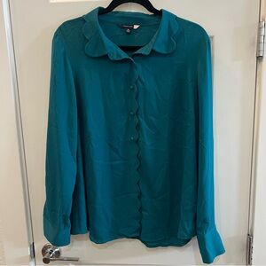 ModCloth Scallop Detail Button Up Blouse